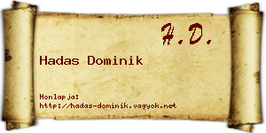 Hadas Dominik névjegykártya